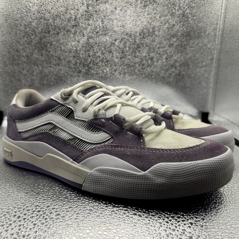 Size 11.5 Vans Skate Wayvee 2 Purple White Mens Suede Skateboarding Shoes 500714